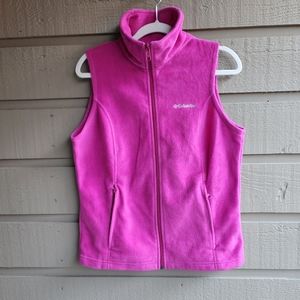 Columbia Full zip fleece vest hot pink size M
